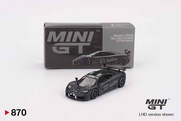 1:64 1:64 1995 Le Mans 24Hr Winner (Weathered) -- #59 McLaren F1 GTR -- Mini GT