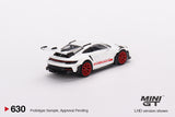 1:64 Porsche 911 (992) GT3 RS -- White w/Pyro Red Accent Package -- Mini GT