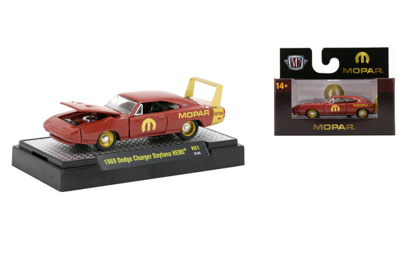 1:64 1969 Dodge Charger Daytona Hemi -- MOPAR Maroon/Gold -- M2 Machines