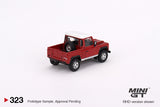 1:64 Land Rover Defender 90 Pickup -- Masai Red -- Mini GT MGT00323