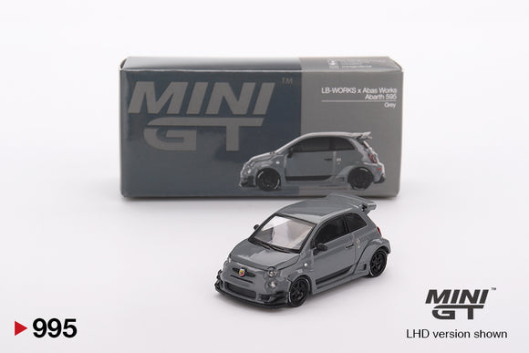 1:64 Fiat Abarth 595 LB-WORKS x Abas Works -- Grey -- Mini GT MGT00995