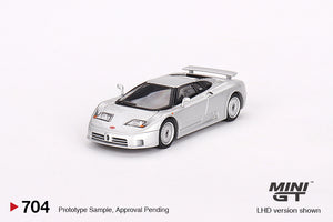 1:64 Bugatti EB110 GT -- Grigio Chiaro (Silver) -- Mini GT