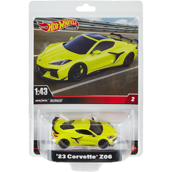 1:43 2023 Chevrolet Corvette Z06 -- Yellow -- Hot Wheels HMD41-HMD48