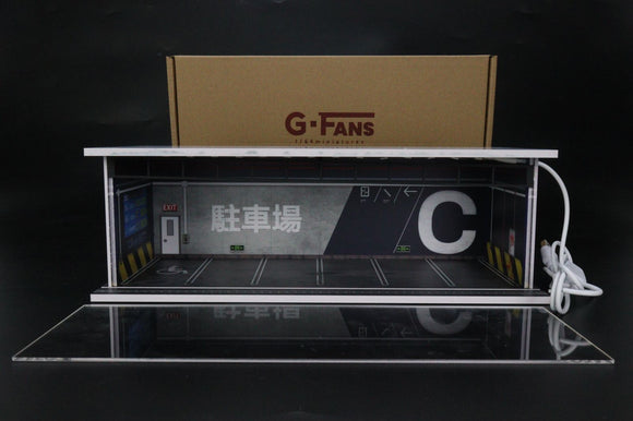 1:64 Japanese Parking Garage Diorama Display with LEDs -- G-Fans 710022