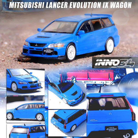 1:64 Mitsubishi Lancer Evolution IX (9) Wagon -- Blue -- INNO64