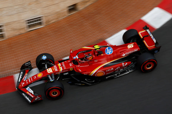 (Pre-Order) 1:18 2024 Carlos Sainz -- #55 Monaco GP -- Scuderia Ferrari SF-24 -- Bburago F1