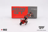 1:64 Ducati Panigale V4 S w/ Ducati Girl -- Red -- Mini GT MGT00682