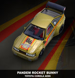 (Pre-Order) 1:64 Toyota AE86 Levin Pandem Rocket Bunny -- #86 Gold -- INNO64