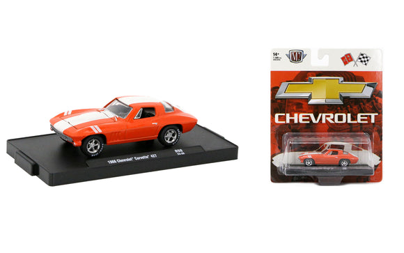 1:64 1966 Chevrolet Corvette 427 -- Orange/White -- M2 Machines