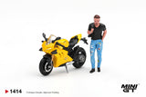 (Pre-Order) 1:64 Ducati Panigale V4 S w/ Figurine -- Giallo Yellow -- Mini GT MGT01414
