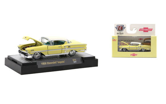 1:64 1958 Chevrolet Impala -- Yellow -- M2 Machines