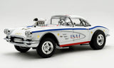 (Pre-Order) 1:18 1961 Chevrolet Corvette Gasser -- White USA-1 -- ACME