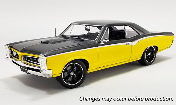 1:18 1966 Pontiac GTO Restomod -- Yellow/Black -- ACME