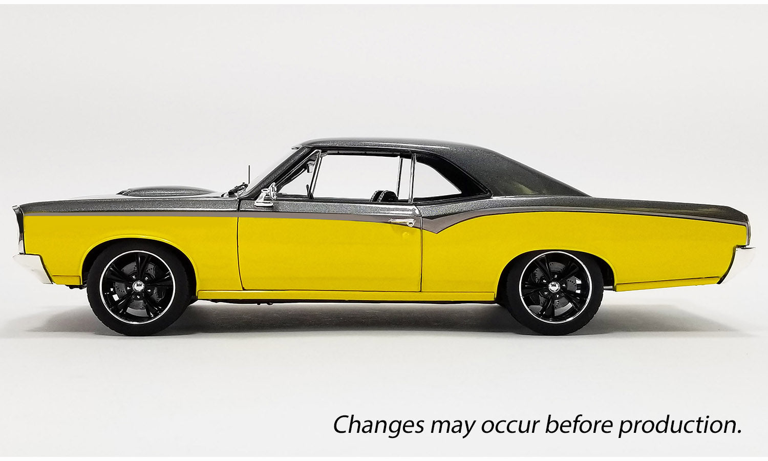 1:18 1966 Pontiac GTO Restomod -- Yellow/Black -- ACME
