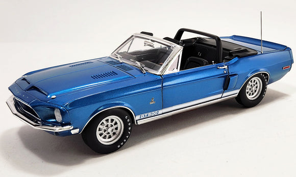 1:18 1968 Shelby GT500 Convertible -- Acapulco Blue w/White Stripes -- ACME