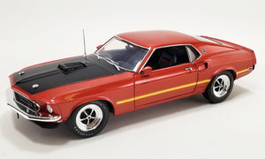 1:18 1969 Ford Mustang 428 Cobra Jet -- Indian Fire (Maroon) -- ACME