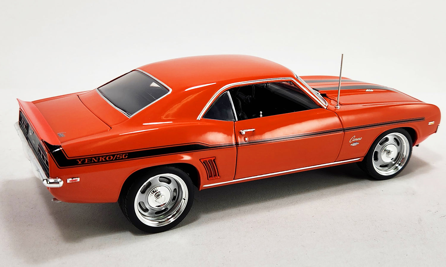 1:18 1969 Chevrolet Camaro Yenko -- Hugger Orange w/Black Stripes -- A