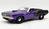 (Pre-Order) 1:18 1971 Plymouth HEMI Cuda Convertible - MCACN -- Plum Crazy Purple -- ACME