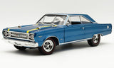 (Pre-Order) 1:18 1967 Plymouth Belvedere GTX - King Kong -- Dark Blue Poly with Yellow Stripes -- ACME