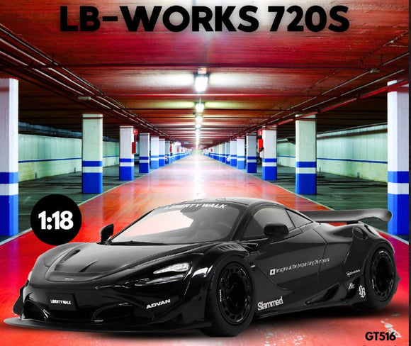 (Pre-Order) 1:18 2023 McLaren 720S LB-Works -- Black -- GT Spirit