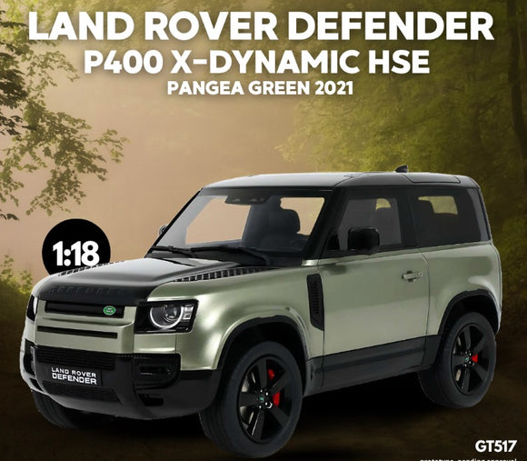 (Pre-Order) 1:18 2021 Land Rover Defender P 400 Z-Dynamic HSE -- Pangea Green -- GT Spirit