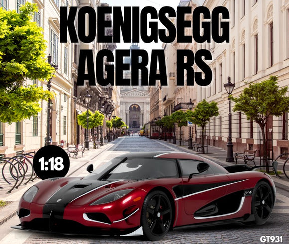 (Pre-Order) 1:18 2017 Koenigsegg Agera RS -- Metallic Red / Black Carbon -- GT Spirit