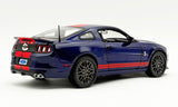 (Pre-Order) 1:18 2013 Shelby GT500 Mustang -- Deep Impact Blue w/Red Stripes -- Shelby Collectibles