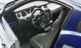 (Pre-Order) 1:18 2013 Shelby GT500 Mustang -- Deep Impact Blue w/Red Stripes -- Shelby Collectibles