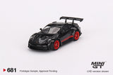 1:64 Porsche 911 (992) GT3 RS -- Black w/Pyro Red Accent Package -- Mini GT