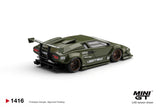 (Pre-Order) 1:64 Lamborghini Countach LB-WORKS -- Army Green -- Mini GT MGT01416