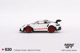 1:64 Porsche 911 (992) GT3 RS -- White w/Pyro Red Accent Package -- Mini GT