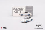 1:64 Porsche 911 Carrera RS 2.7 -- White w/Blue Stripes -- Mini GT MGT00715