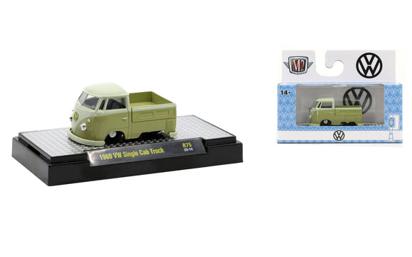 1:64 1960 VW Single Cab Truck -- Green -- M2 Machines Auto Thentics 75