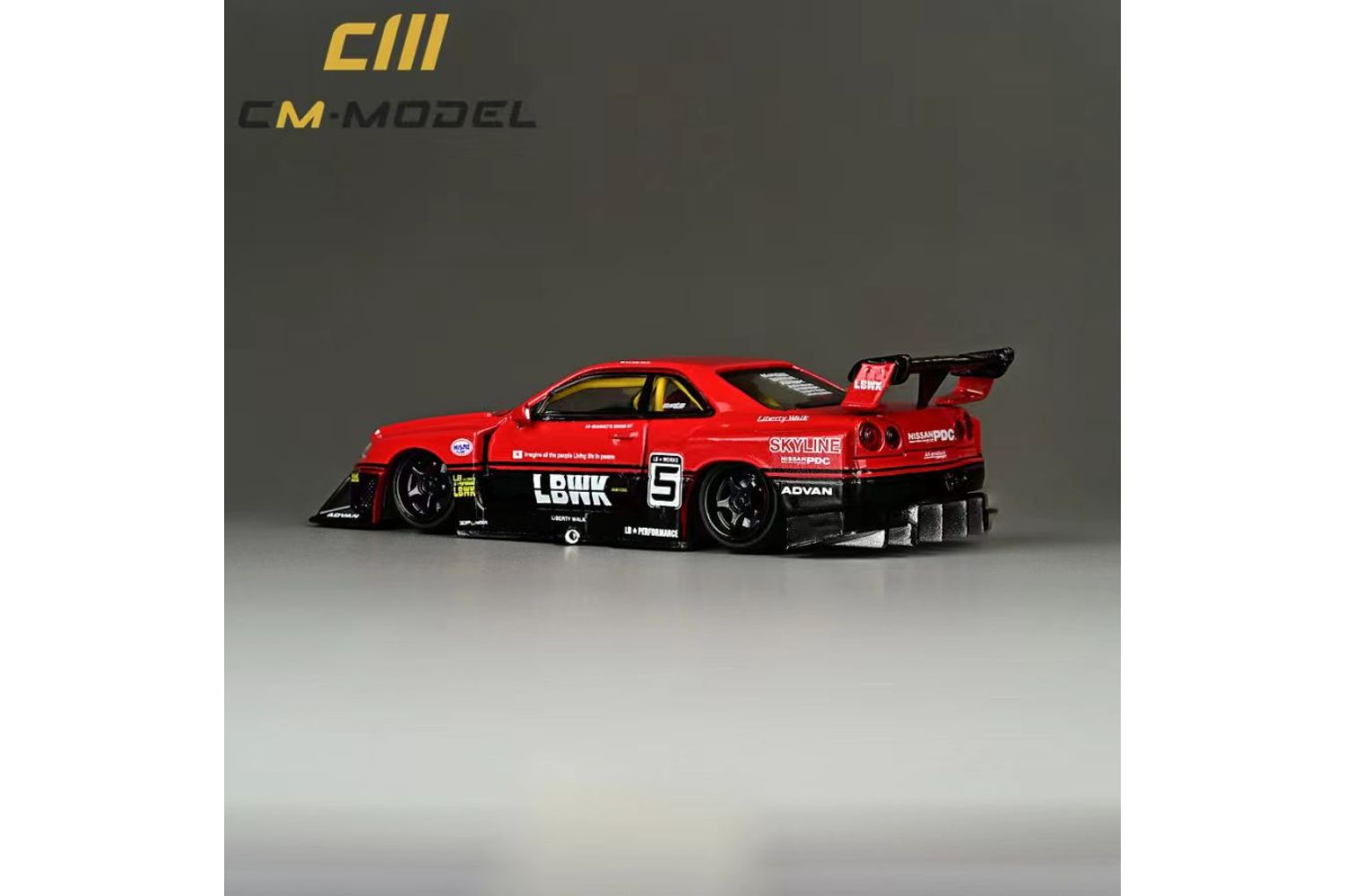 1:64 Nissan R34 Skyline GTR LBWK Super Silhouette -- #5 Red/Black -- C