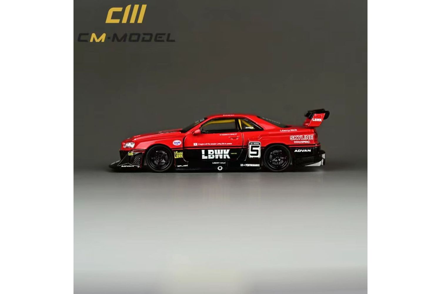 1:64 Nissan R34 Skyline GTR LBWK Super Silhouette -- #5 Red/Black -- C