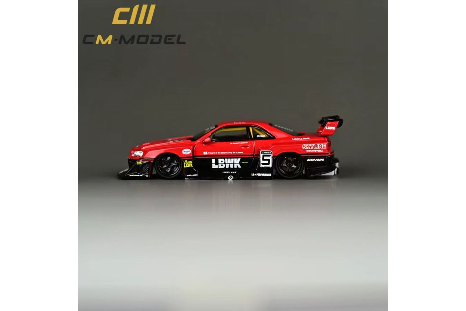 1:64 Nissan R34 Skyline GTR LBWK Super Silhouette -- #5 Red/Black -- C
