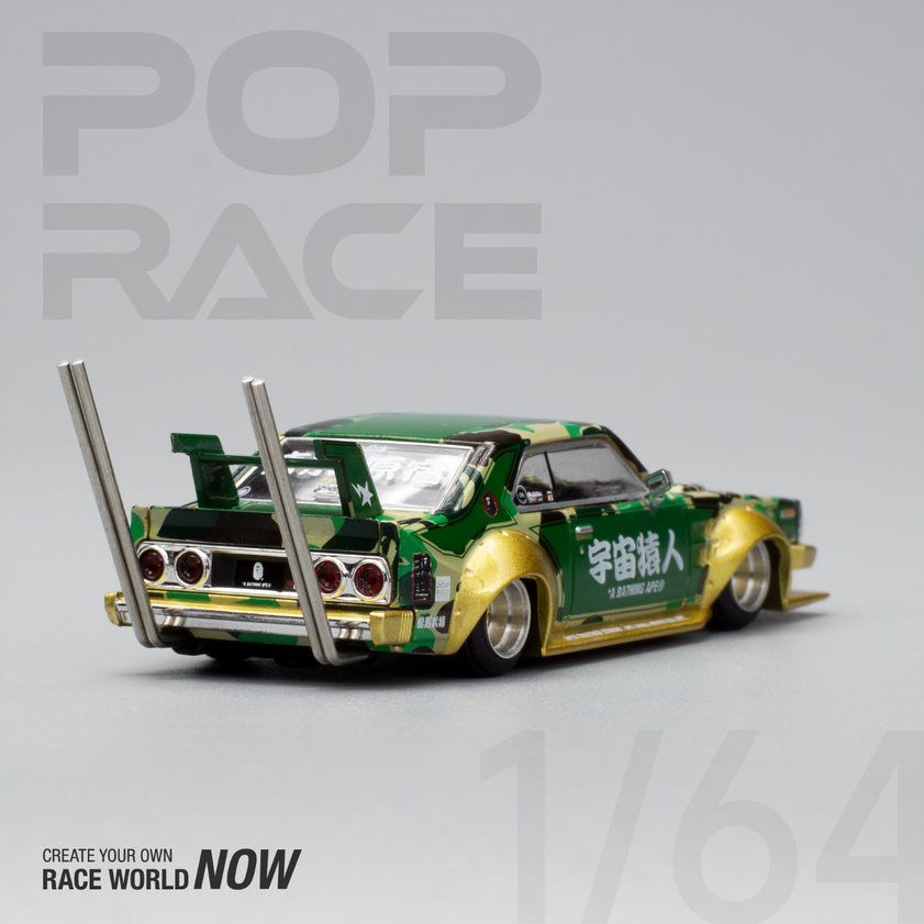 1:64 Nissan Skyline C210 -- Bosozoku Style Green/Gold -- Pop Race x BA