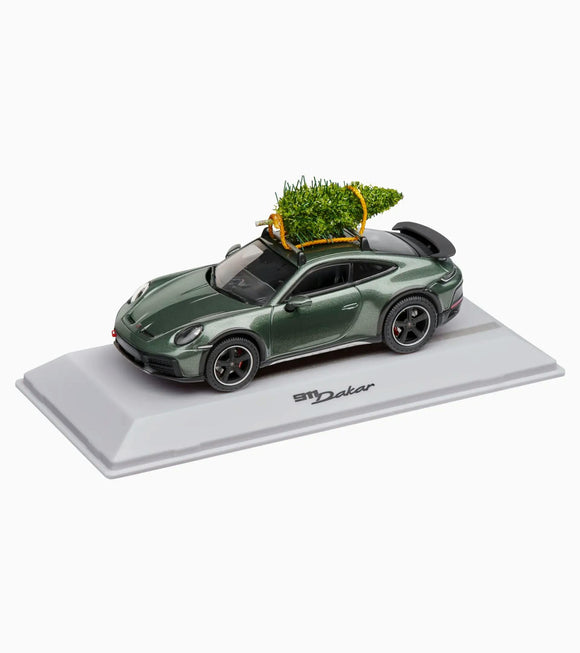 1:43 Porsche 911 (992) Dakar -- Green Metallic Christmas Edition -- Spark