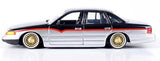 1:24 1993-1997 Ford Crown Victoria Lowrider - Black / Silver -- MotorMax Get Low