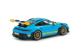 1:43 Porsche 911 (992) GT3 RS 2023 -- Riviera Blue w/Yellow Stripe -- Solido