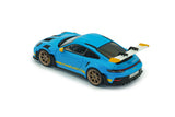 1:43 Porsche 911 (992) GT3 RS 2023 -- Riviera Blue w/Yellow Stripe -- Solido