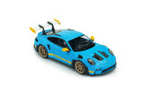 1:43 Porsche 911 (992) GT3 RS 2023 -- Riviera Blue w/Yellow Stripe -- Solido