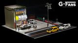1:64 Initial D - Fujiwara Tofu Store Scene Diorama Display with LEDs -- G-Fans 710039