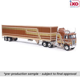 1:64 1976 Kenworth K100 Aerodyne with Modern Trailer -- Brown -- IXO Models