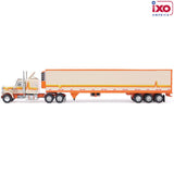 1:64 1973 Peterbilt 359 with Modern Trailer -- Orange / Cream -- IXO Models