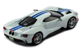 1:43 Ford GT 2017 -- White w/ Blue Stripes -- IXO Models
