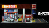 1:64 ENEOS Petrol Gas Fuel Station Diorama Display with LEDs -- G-Fans 710038