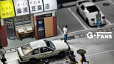 1:64 Initial D - Fujiwara Tofu Store Scene Diorama Display with LEDs -- G-Fans 710039