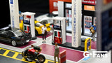 1:64 ENEOS Petrol Gas Fuel Station Diorama Display with LEDs -- G-Fans 710038