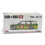 1:64 Datsun KAIDO 510 Wagon OG -- Flo Yellow -- Kaido House x Mini GT KHMG164